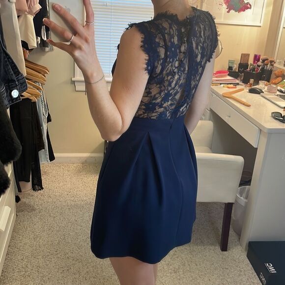 BCBGeneration Navy Lace Mini Dress - Picture 9 of 10